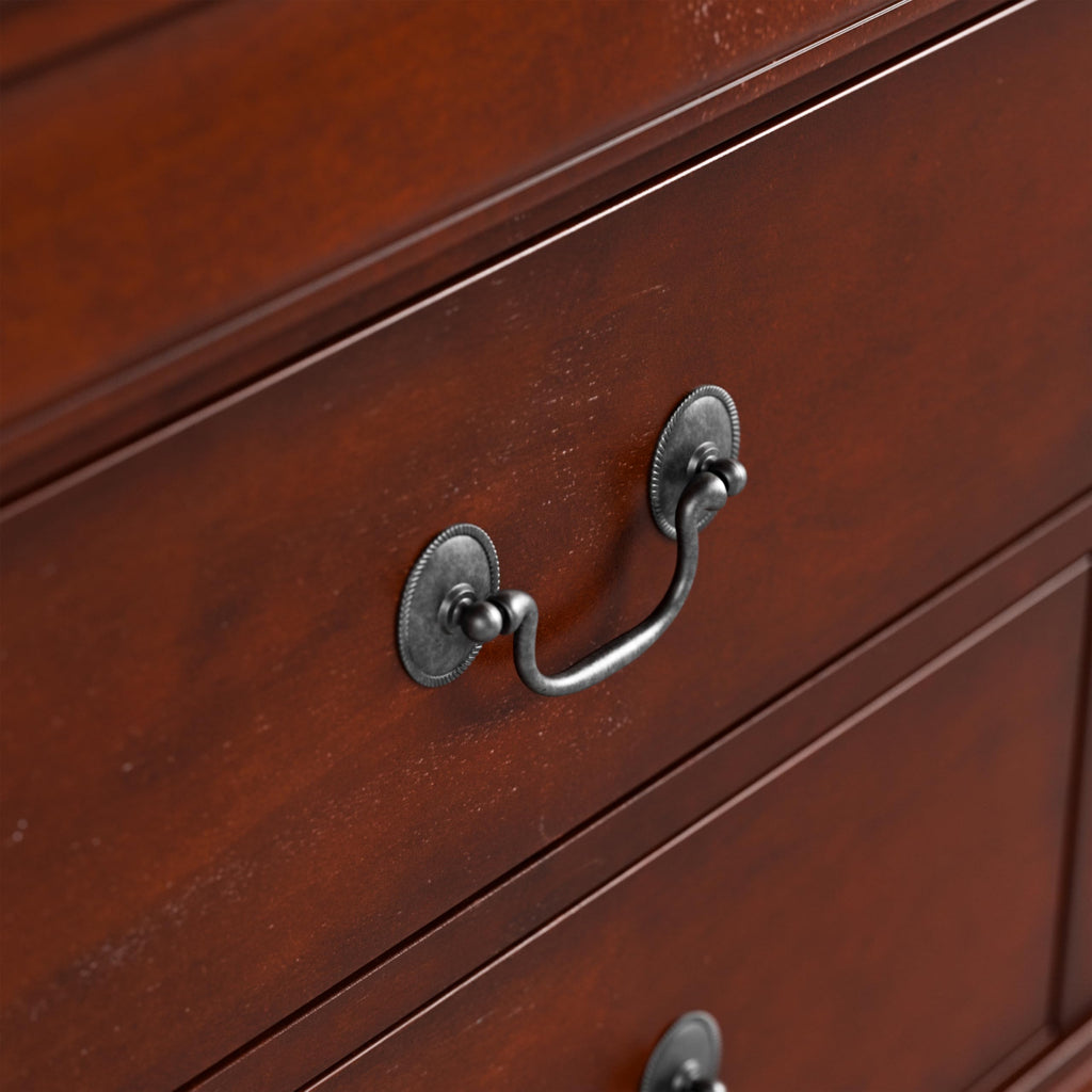 Solid Wood Nightstand with Drawers and Antique Nickle Handles M194080