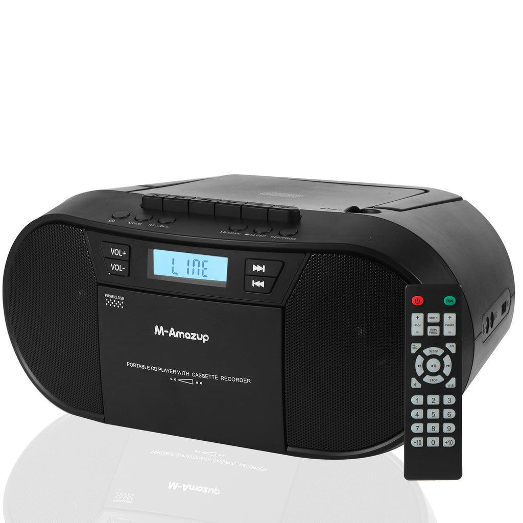 Portable CD Cassette Boombox with Bluetooth MP3 USB FM Radio S448