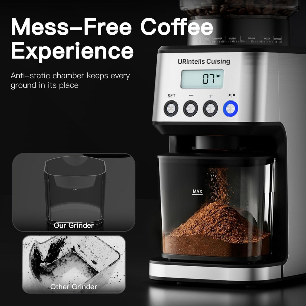 Silver Conical Burr Coffee Grinder T5299