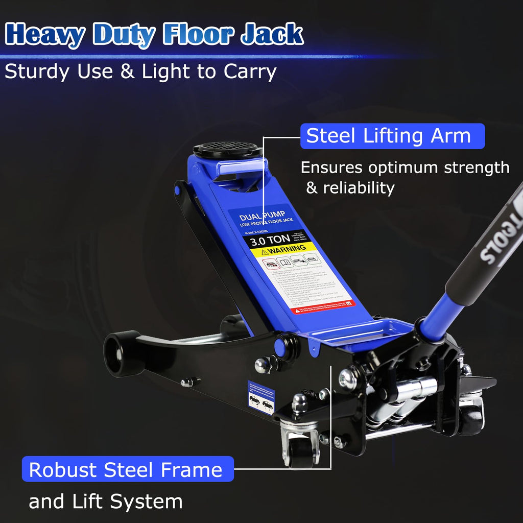 3 Ton Low Profile Hydraulic Steel Floor Jack C95153