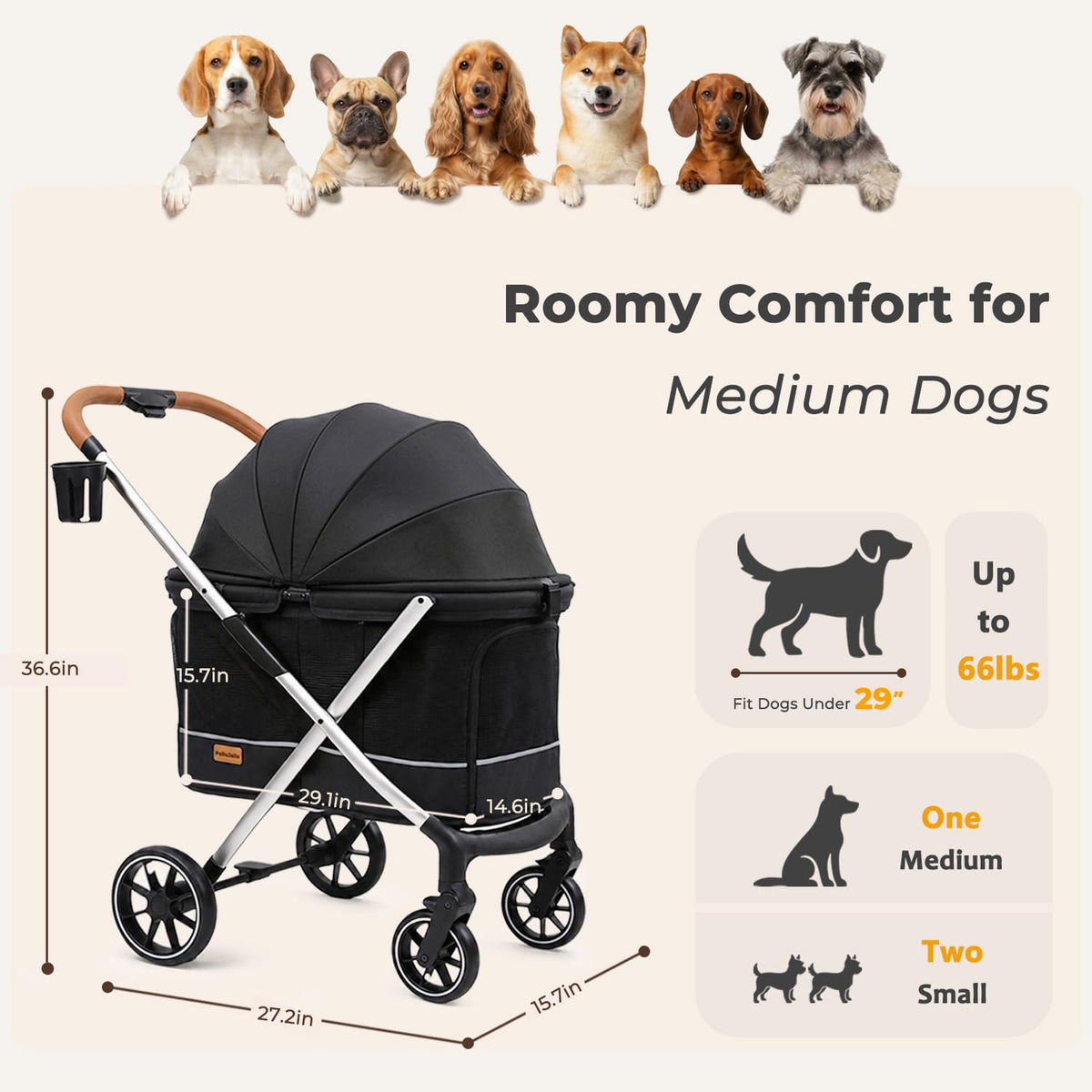 Lightweight Aluminum Dog Stroller M506484