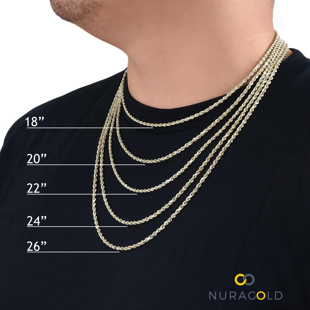 18k Yellow Gold Cuban Link Chain Necklace D803