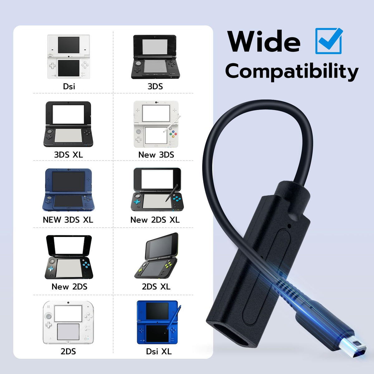 USB-C to 3DS Charger Cord Black W606384