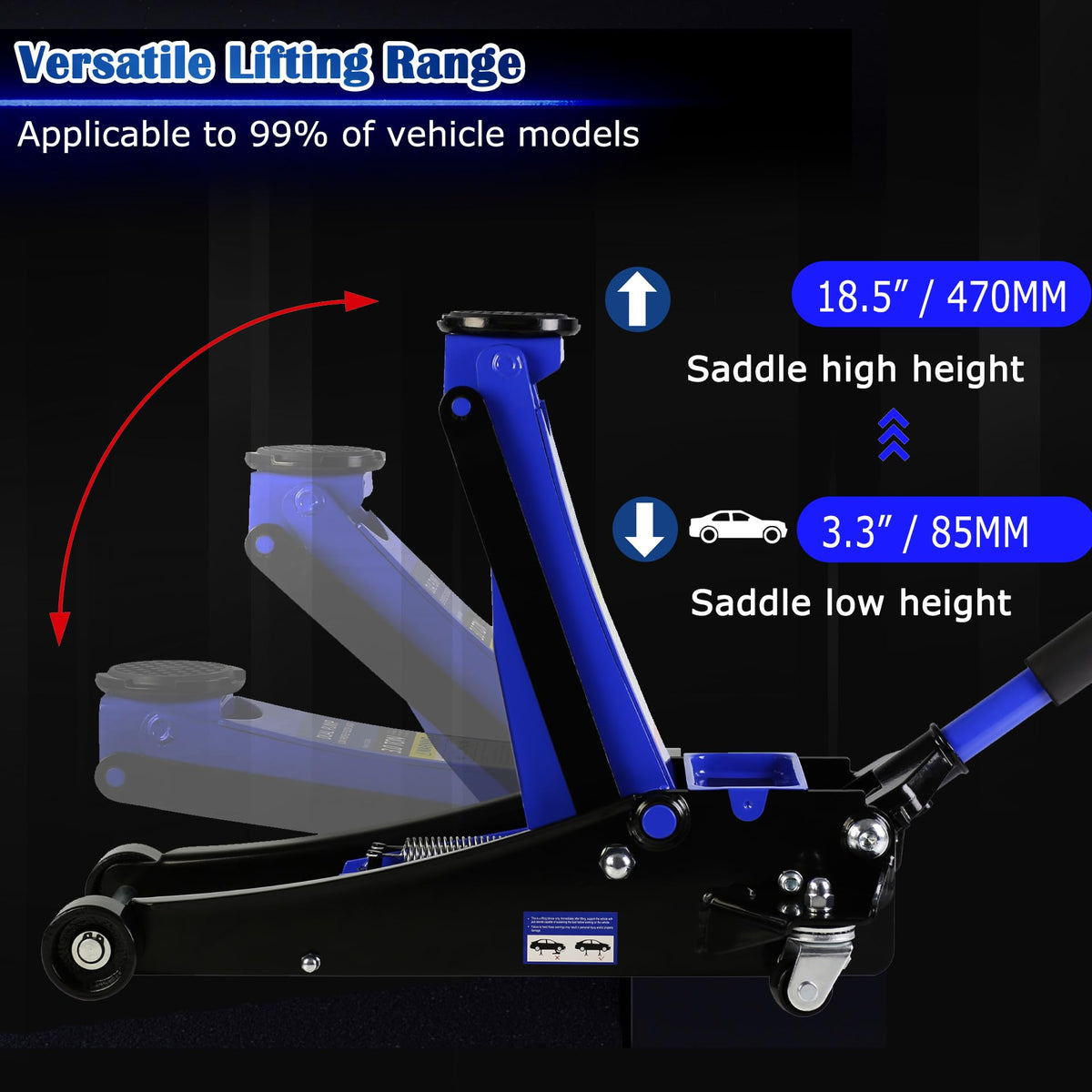 3 Ton Low Profile Hydraulic Steel Floor Jack C95153