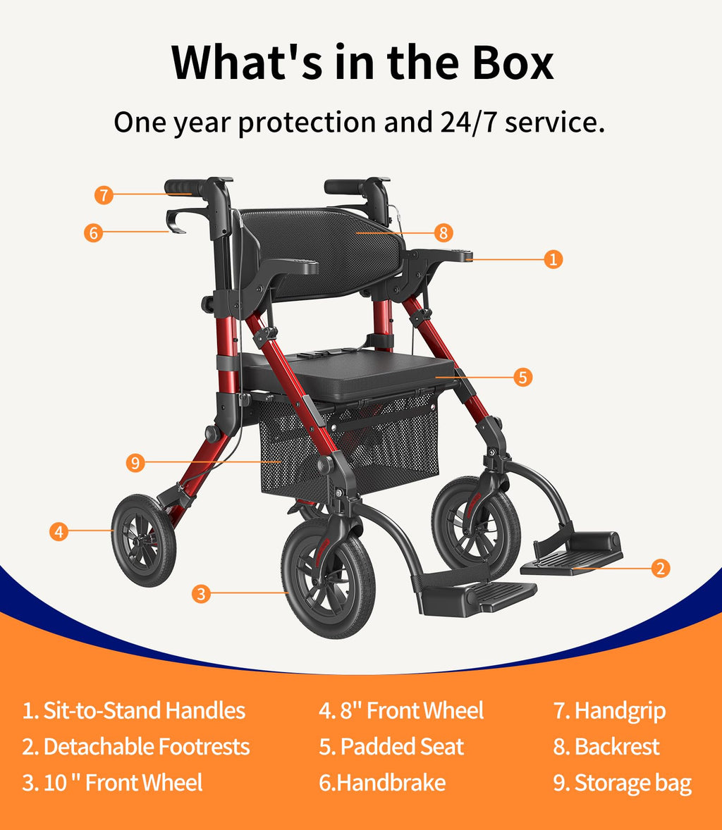 2 in 1 Walker Wheelchair Combo Y33627