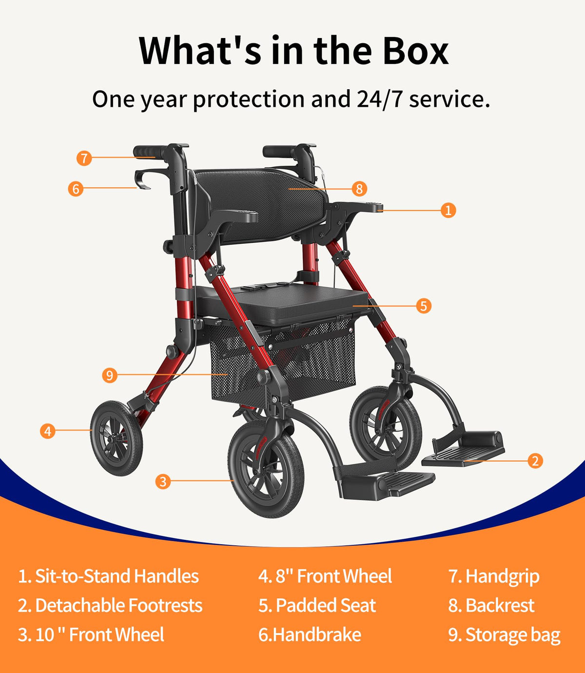 2 in 1 Walker Wheelchair Combo Y33627