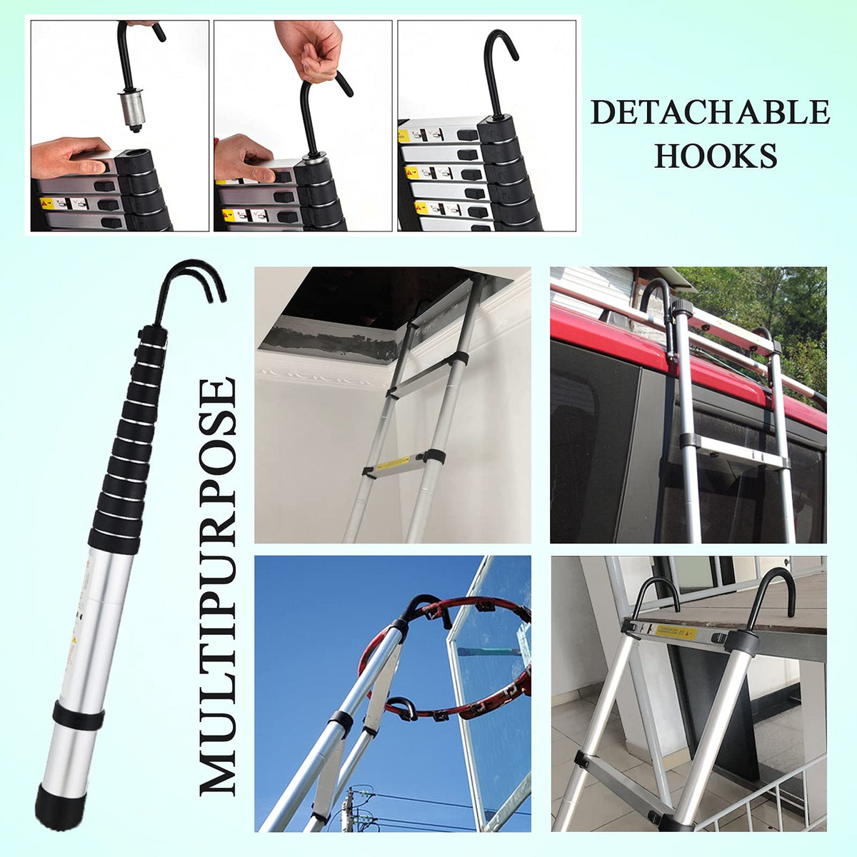 Collapsible Telescoping Ladder 20.5FT Aluminum Lightweight 330LB Capacity X4297