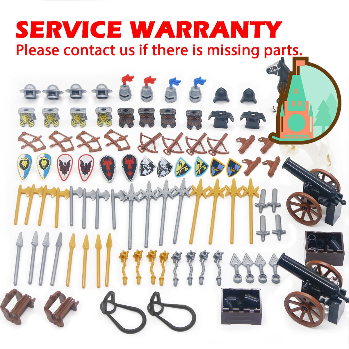 Building Block Medieval Weapon Armor Swords Helmet Horse G130784