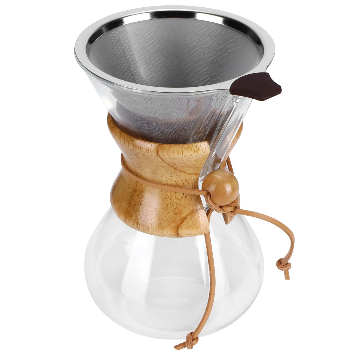 600ml High Temp Glass Coffee Drip Pot with Reusable Filter H108