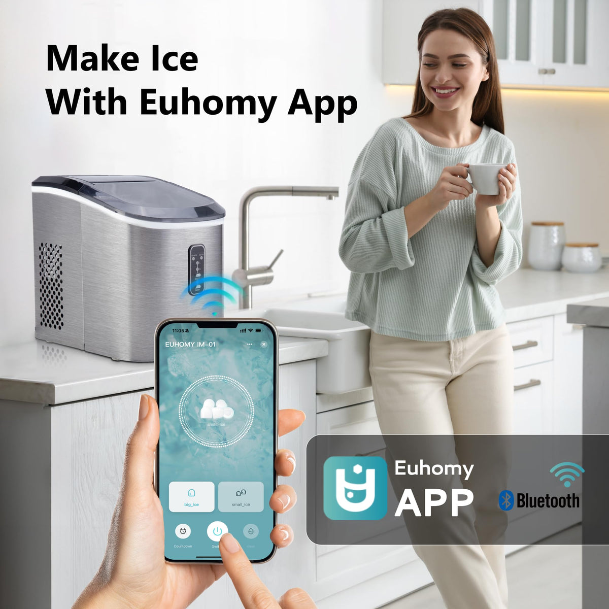 Countertop Ice Maker with Ice Scoop and Basket H548834