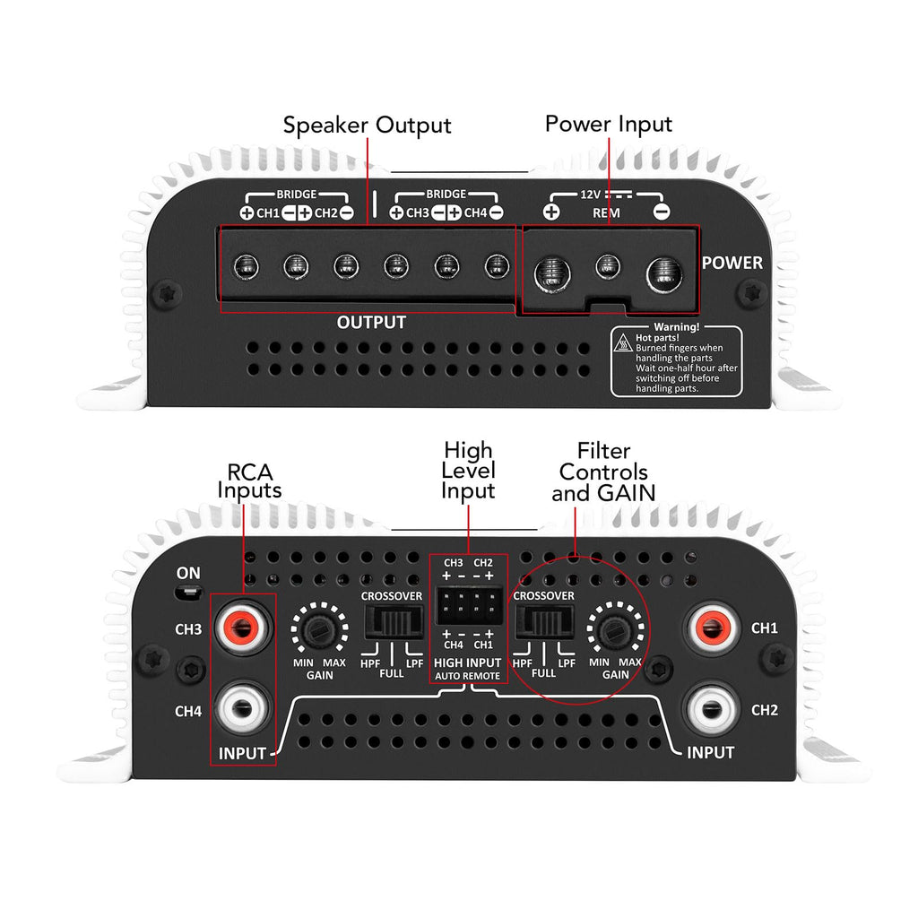 1200 Watt 4 Channel Class D Car Amplifier X88430