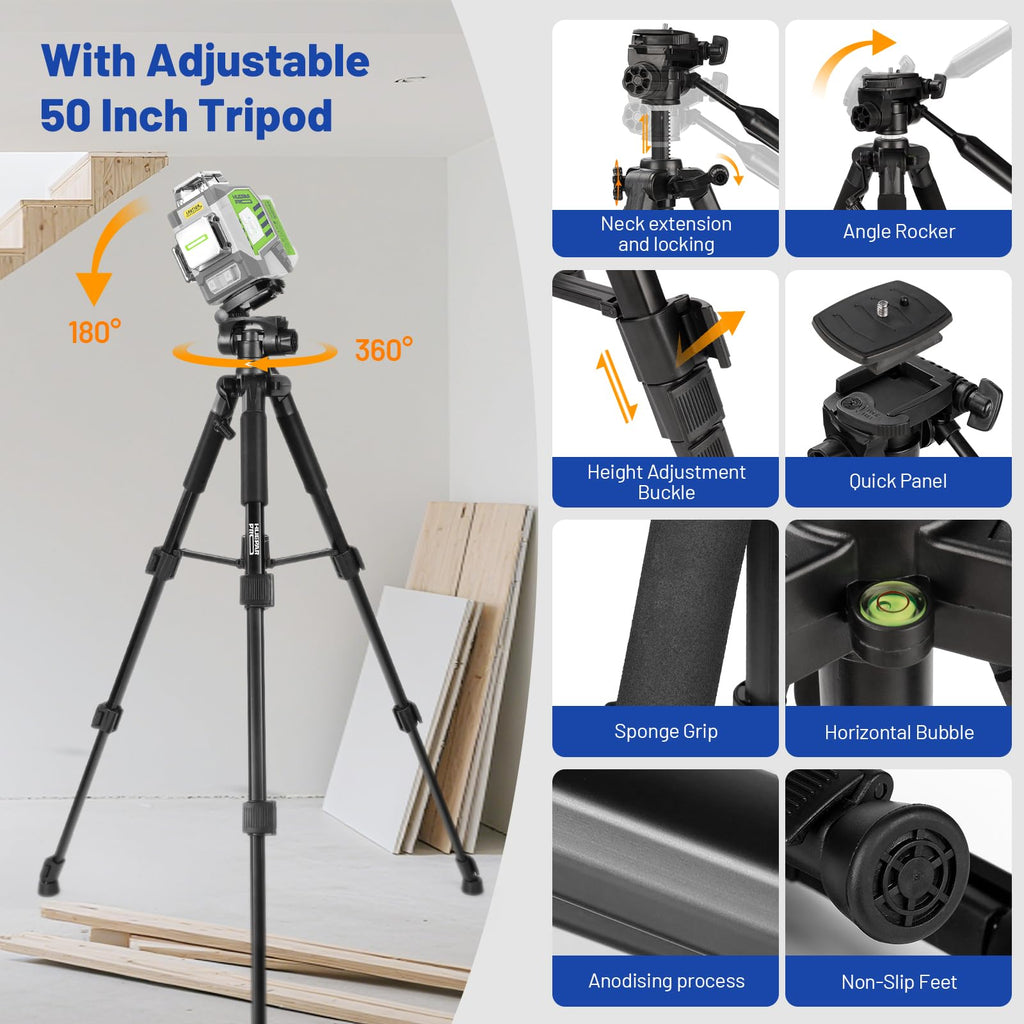 360 Self Leveling Green Laser Level with Tripod H442