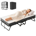Foldable Single Bed with 5" Memory Foam Mattress and Wheels V548