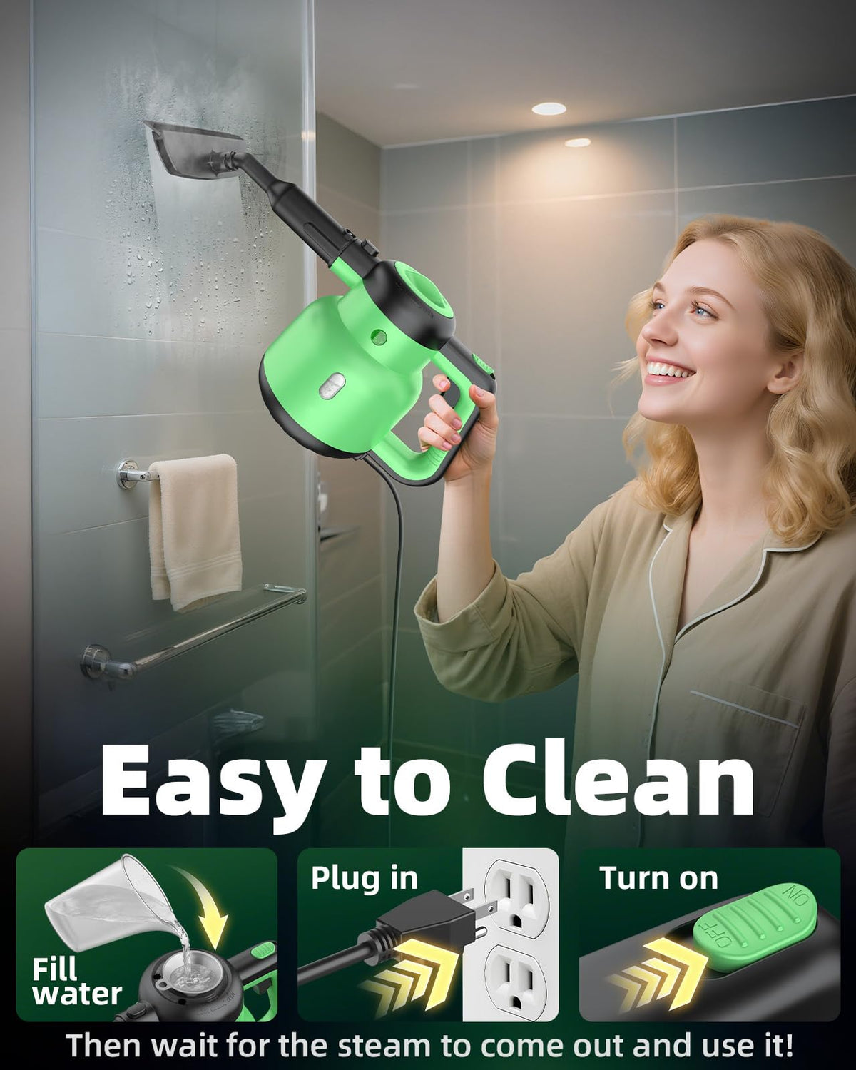 1400W 12-in-1 Steam Mop with Detachable Handheld Steam Cleaner M527