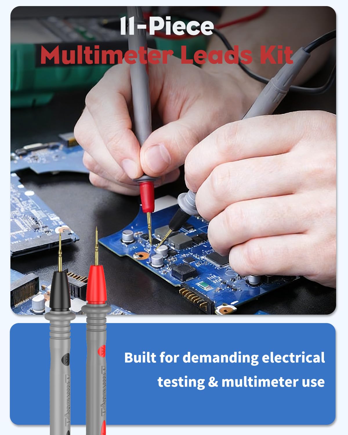 11 Pcs Multimeter Test Leads Kit Y78726