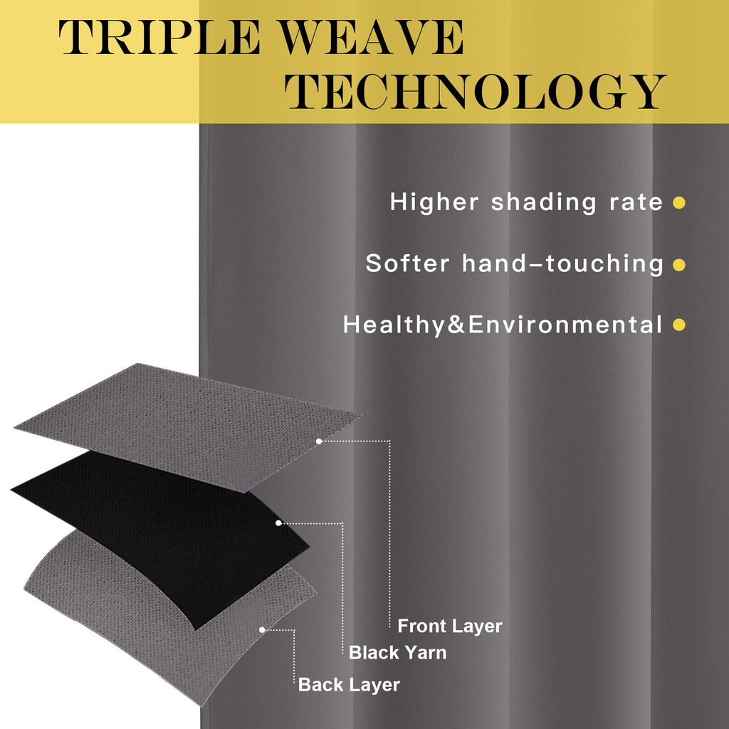Grey Blackout Curtains 84 inch 1 Panel L20925