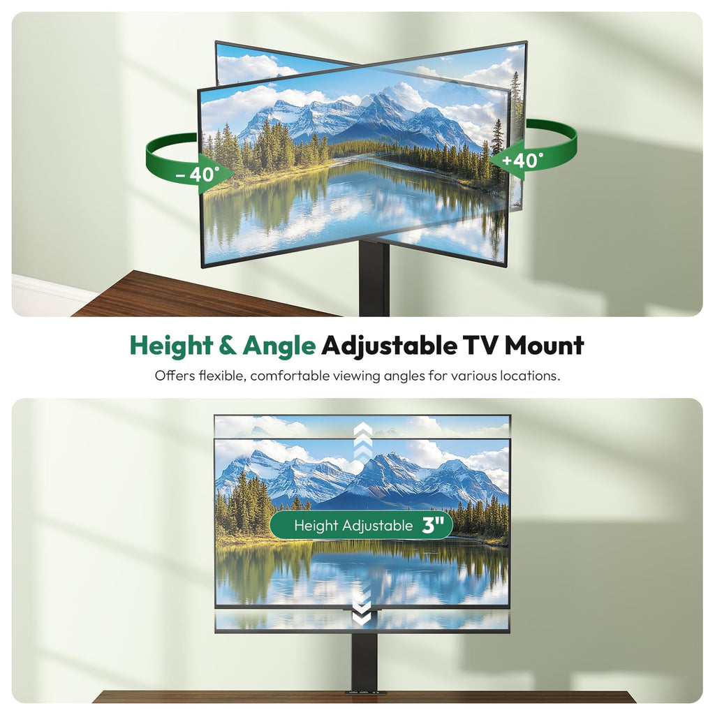 Walnut TV Stand with Mount for 65-75 Inch TV Q789582