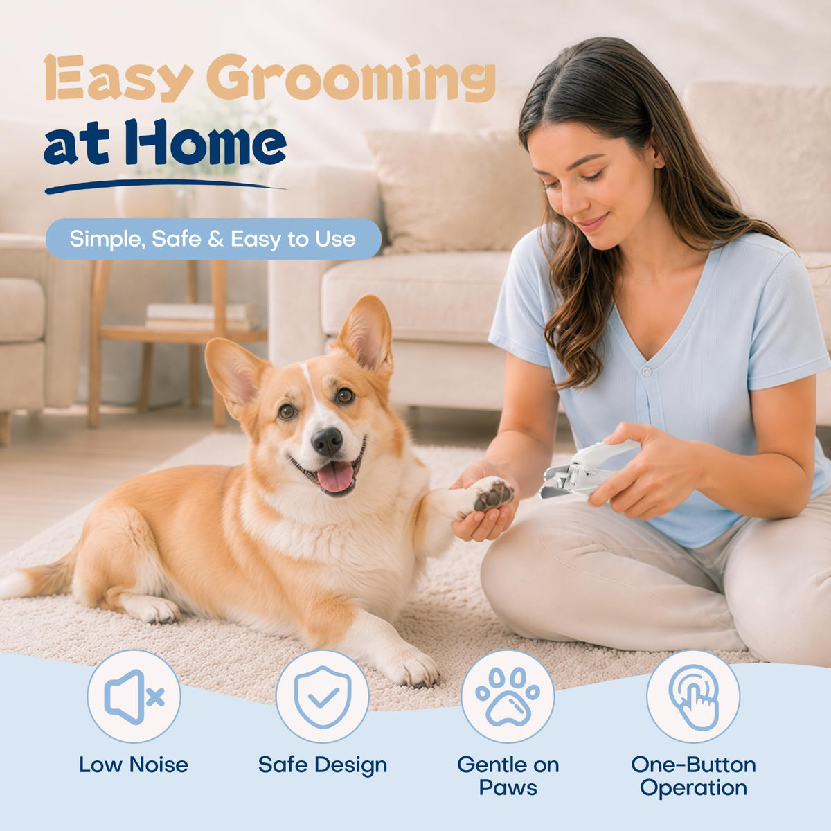 Dog Nail Clippers with Light and Dog Nail Grinder J9320