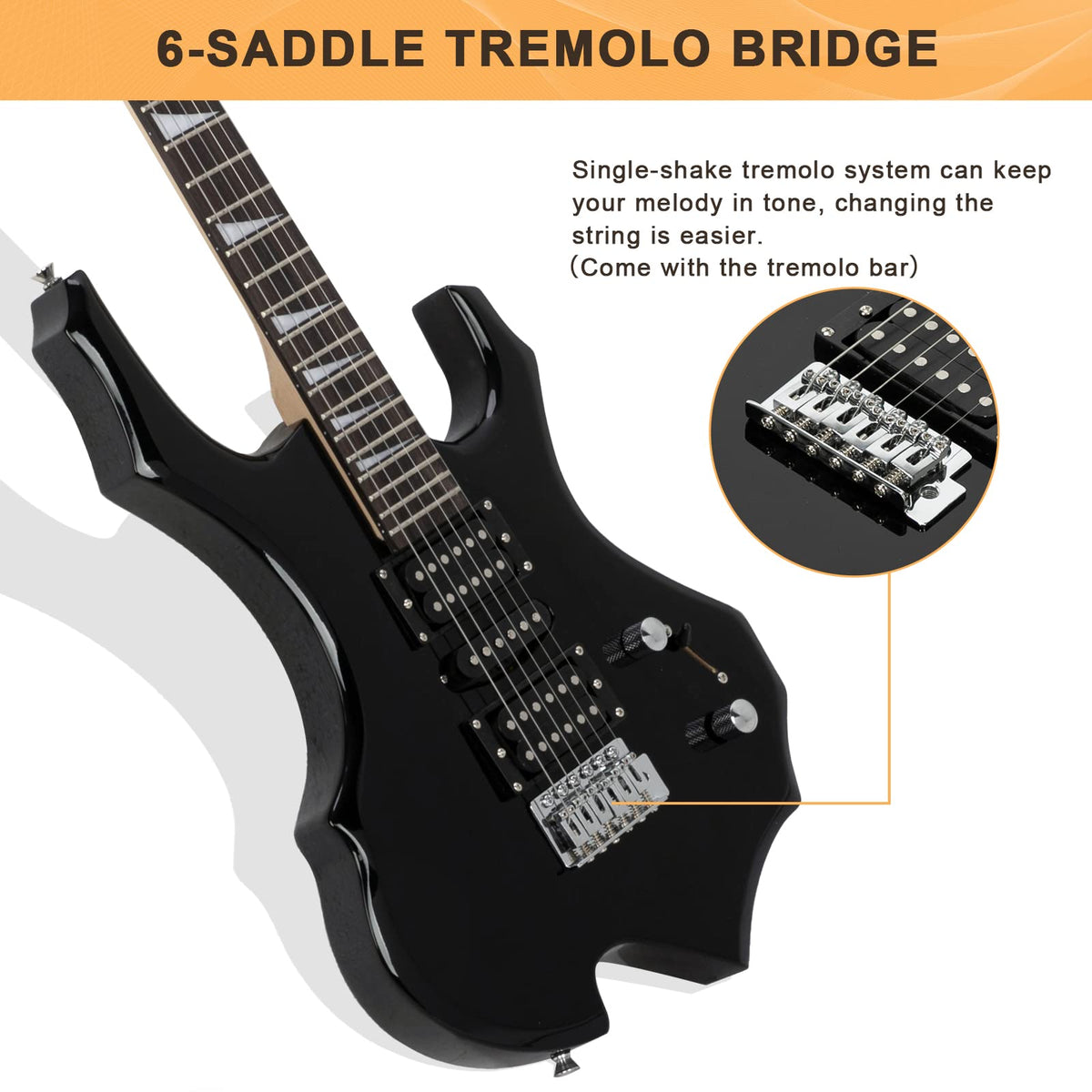 Black Electric Guitar with Accessories Pack H160560