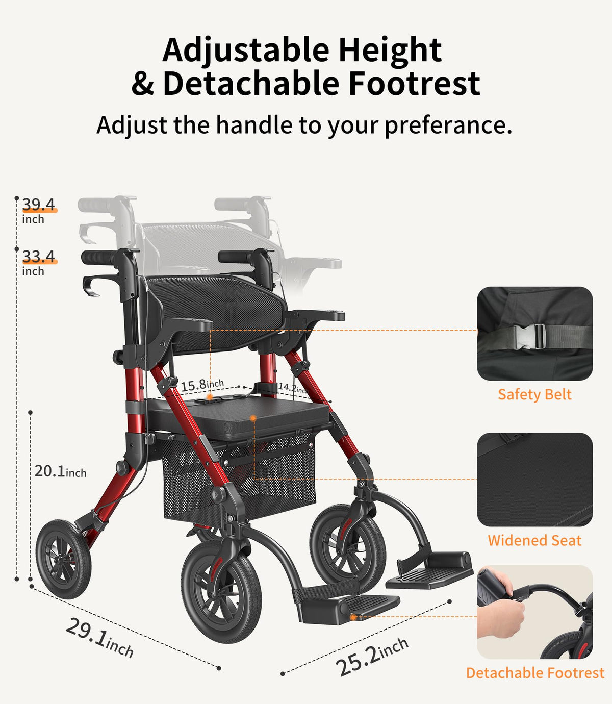 2 in 1 Walker Wheelchair Combo Y33627
