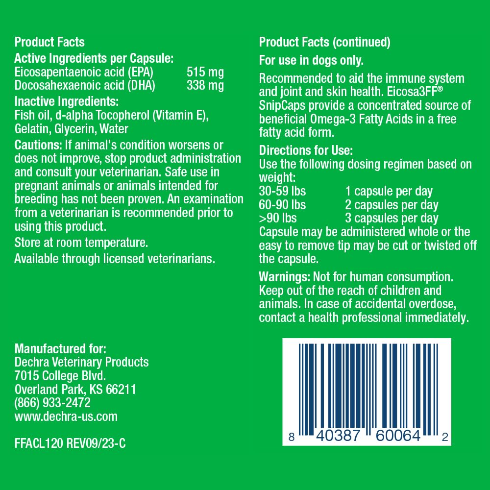 Omega 3 Free Fatty Acid Capsules 120 Capsules V147