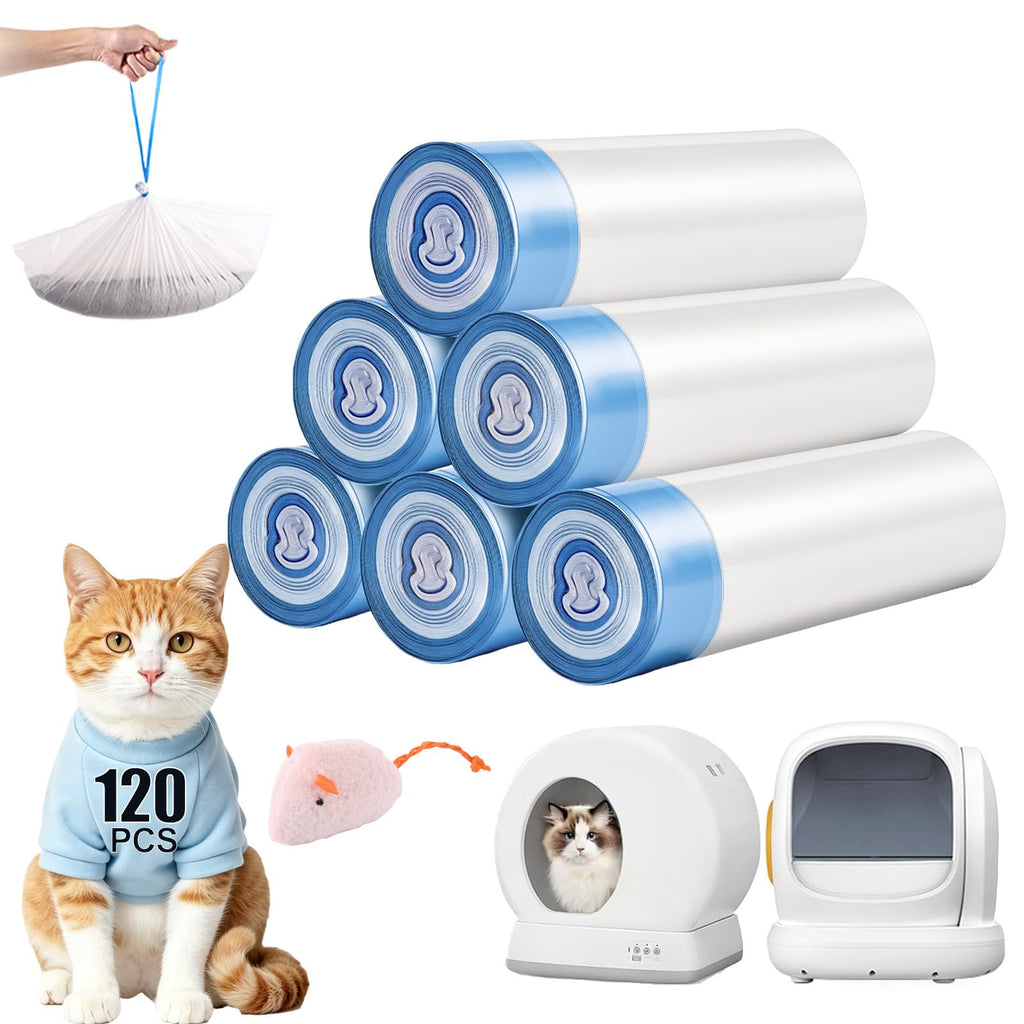120 Count Drawstring Cat Litter Bags G35288