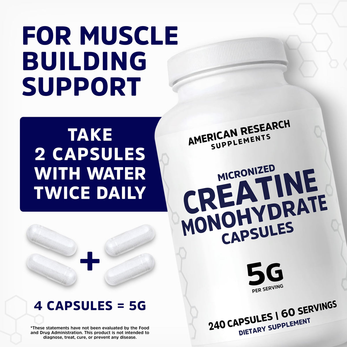 Micronized Creatine Monohydrate Capsules 5G B694905