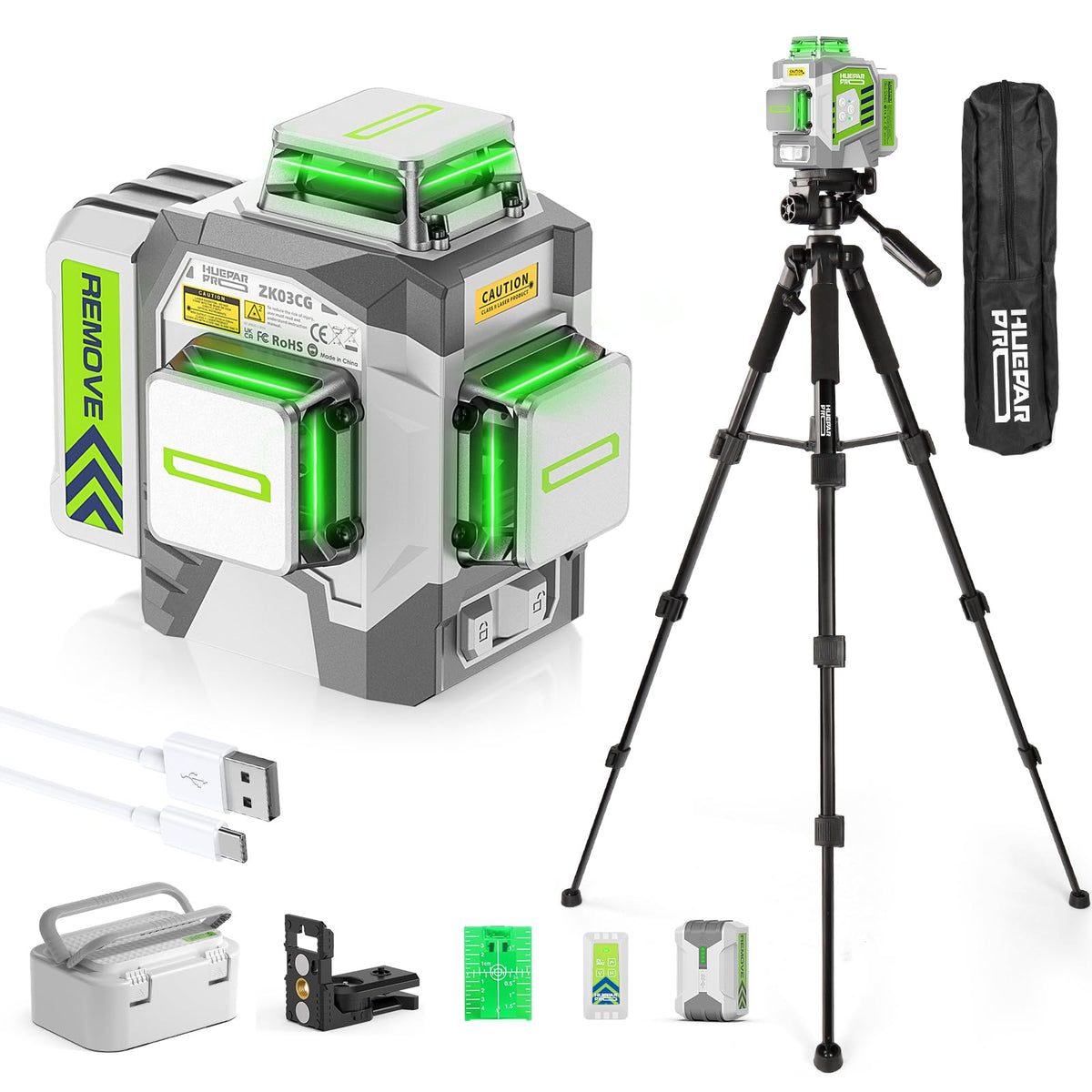 360 Self Leveling Green Laser Level with Tripod H442