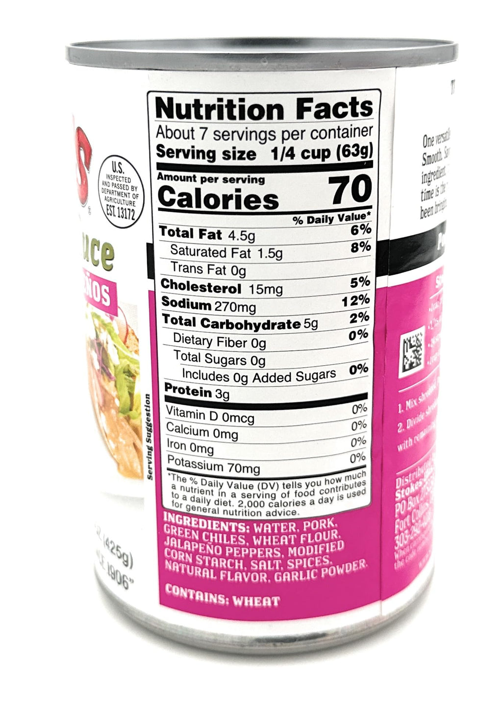Green Chile Sauce with Pork and Jalapenos Pack of 3 A396