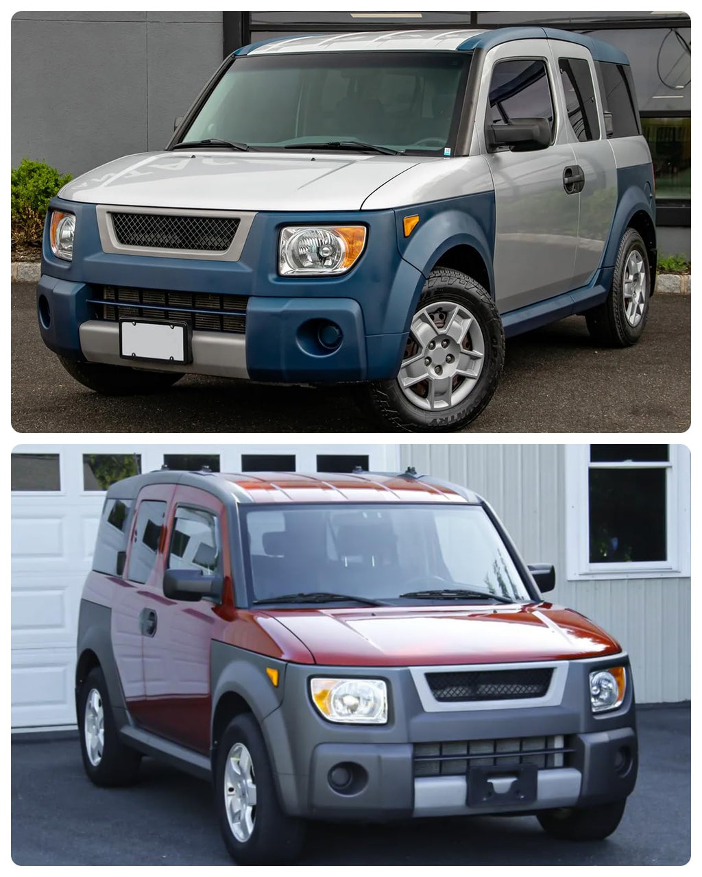 Honda Element 2003-2006 Headlight Assembly Chrome Housing Amber Reflector Driver and Passenger Side S3514
