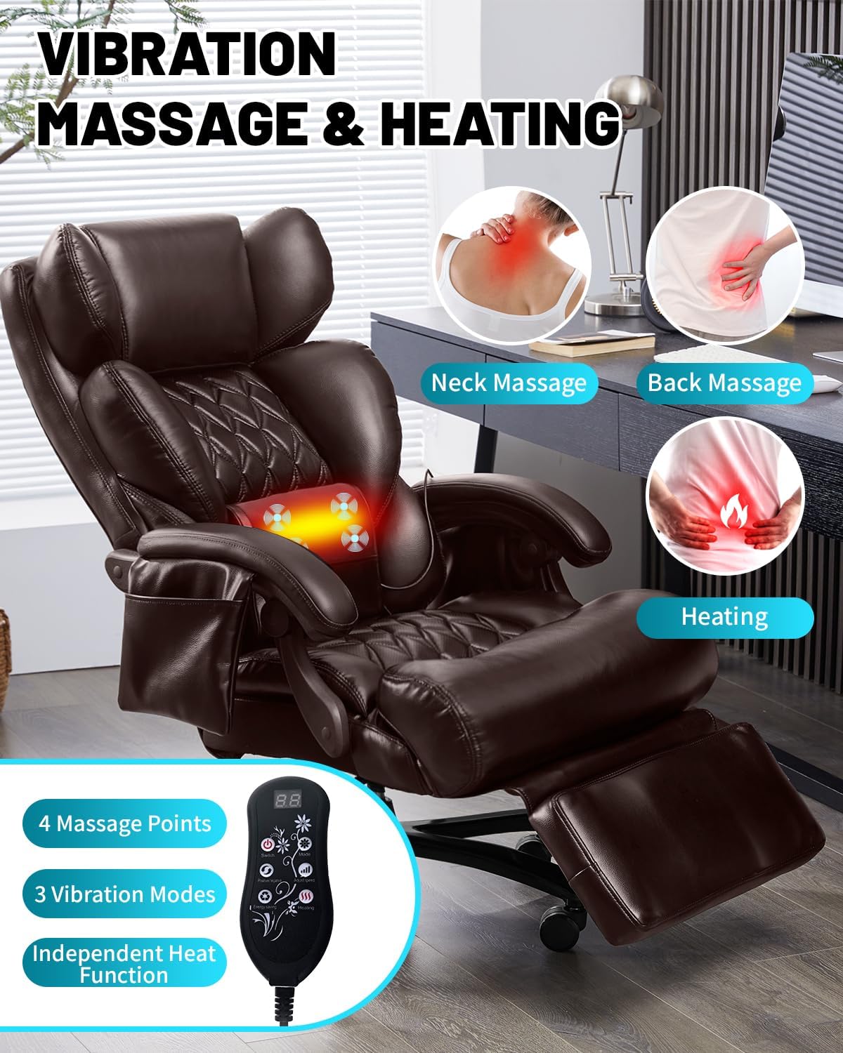 Massage Office Chair with Foot Rest D166936
