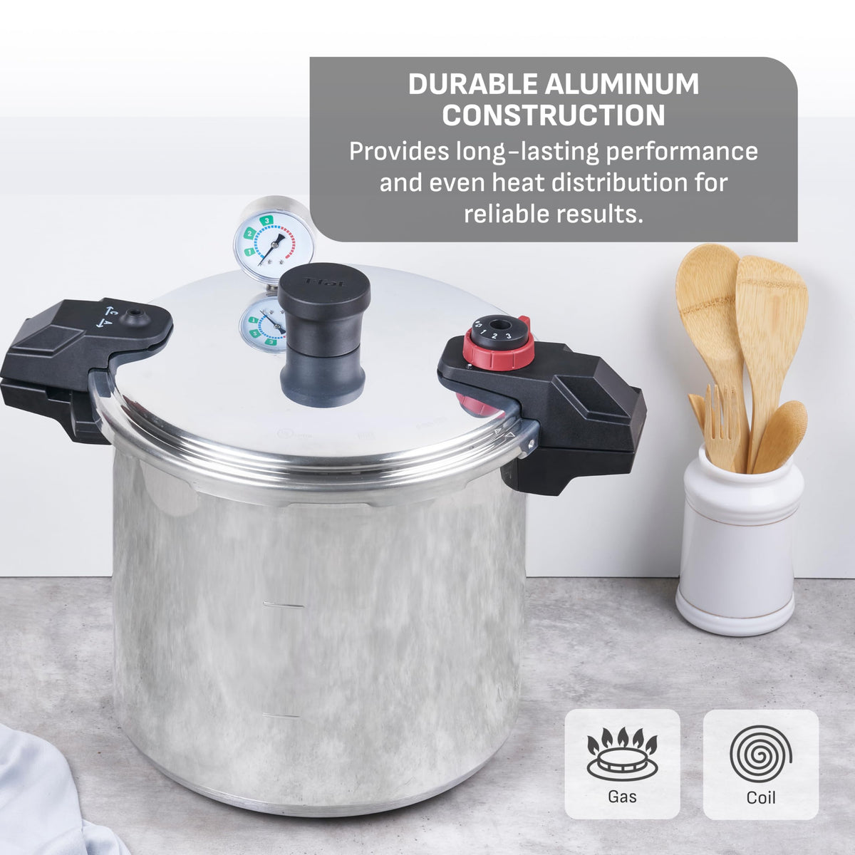 22-Quart Aluminum Pressure Canner with Racks U649