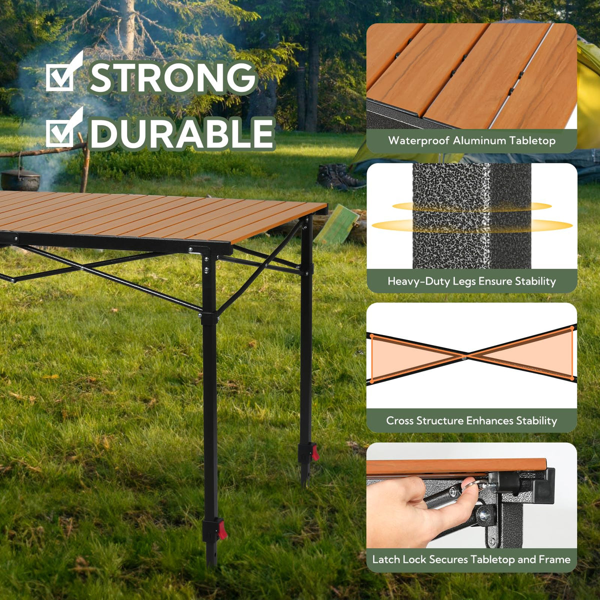 Portable Adjustable Height Camping Table H9614