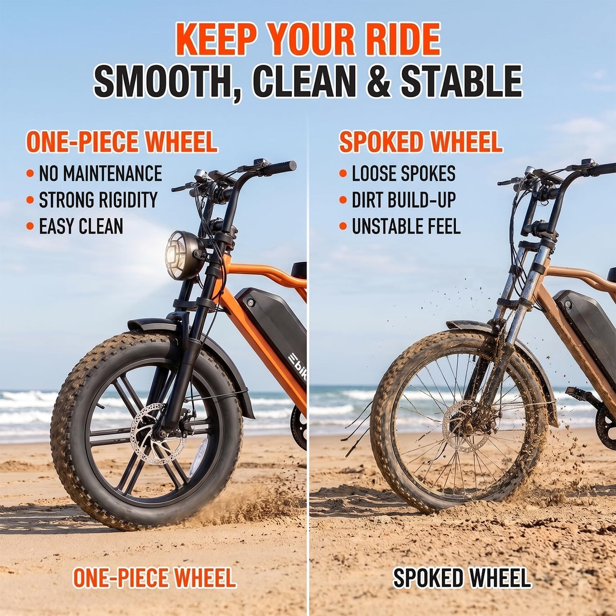Electric Bike 2000W Peak Motor 48V Removable Battery W519