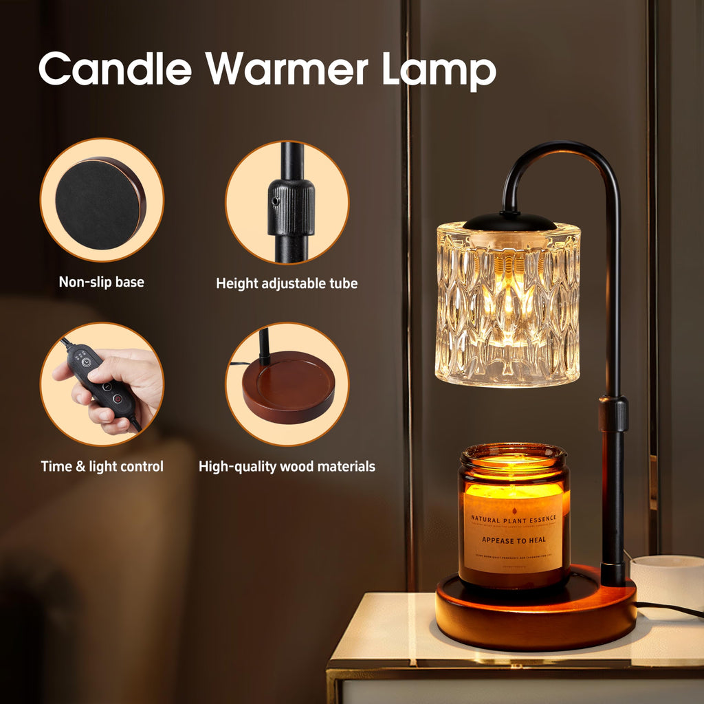 Dimmable Height Adjustable Candle Warmer Lamp with Timer E45567
