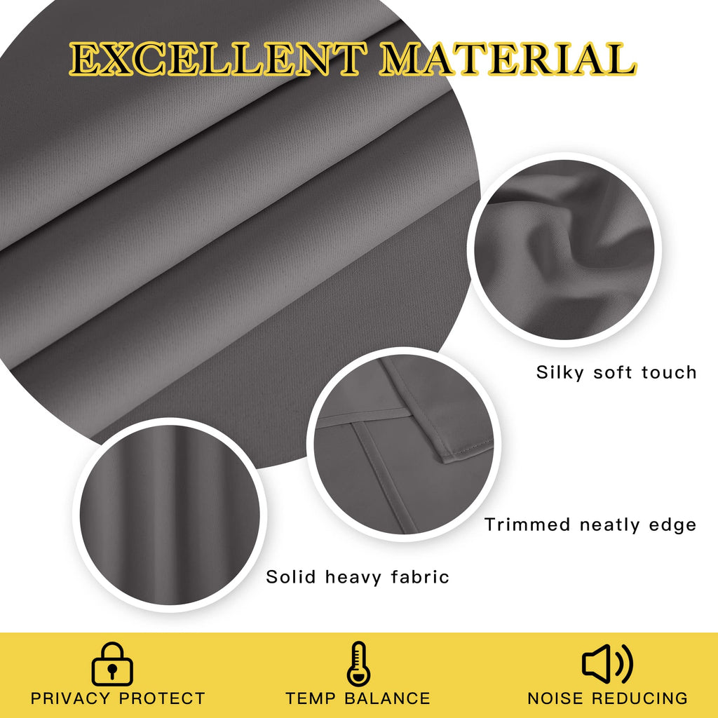 Grey Blackout Curtains 84 inch 1 Panel L20925