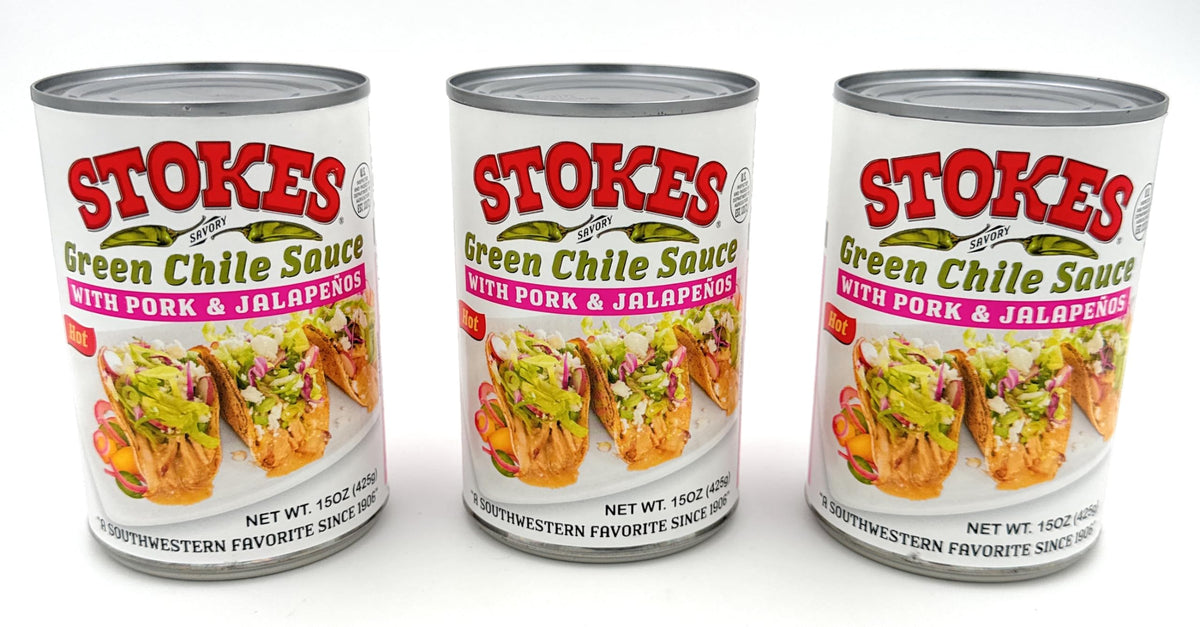 Green Chile Sauce with Pork and Jalapenos Pack of 3 A396