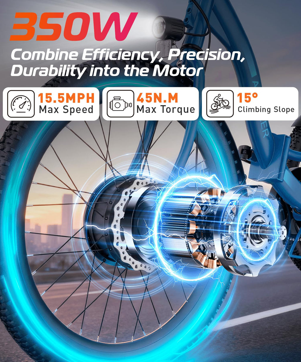 Electric Tricycle for Adults, 600W Folding, 24" 499Wh, 15.5MPH, Removable Battery, 3 Wheel, Blue M1624