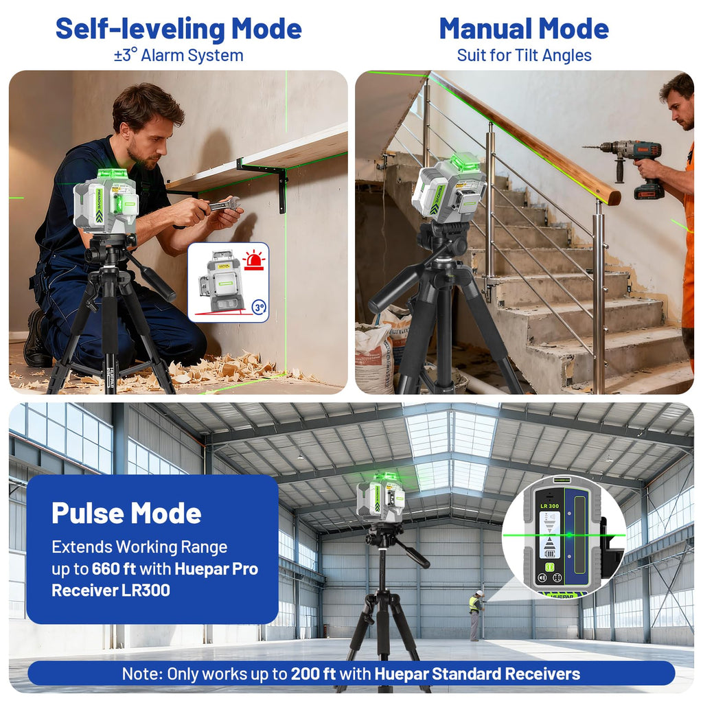 360 Self Leveling Green Laser Level with Tripod H442