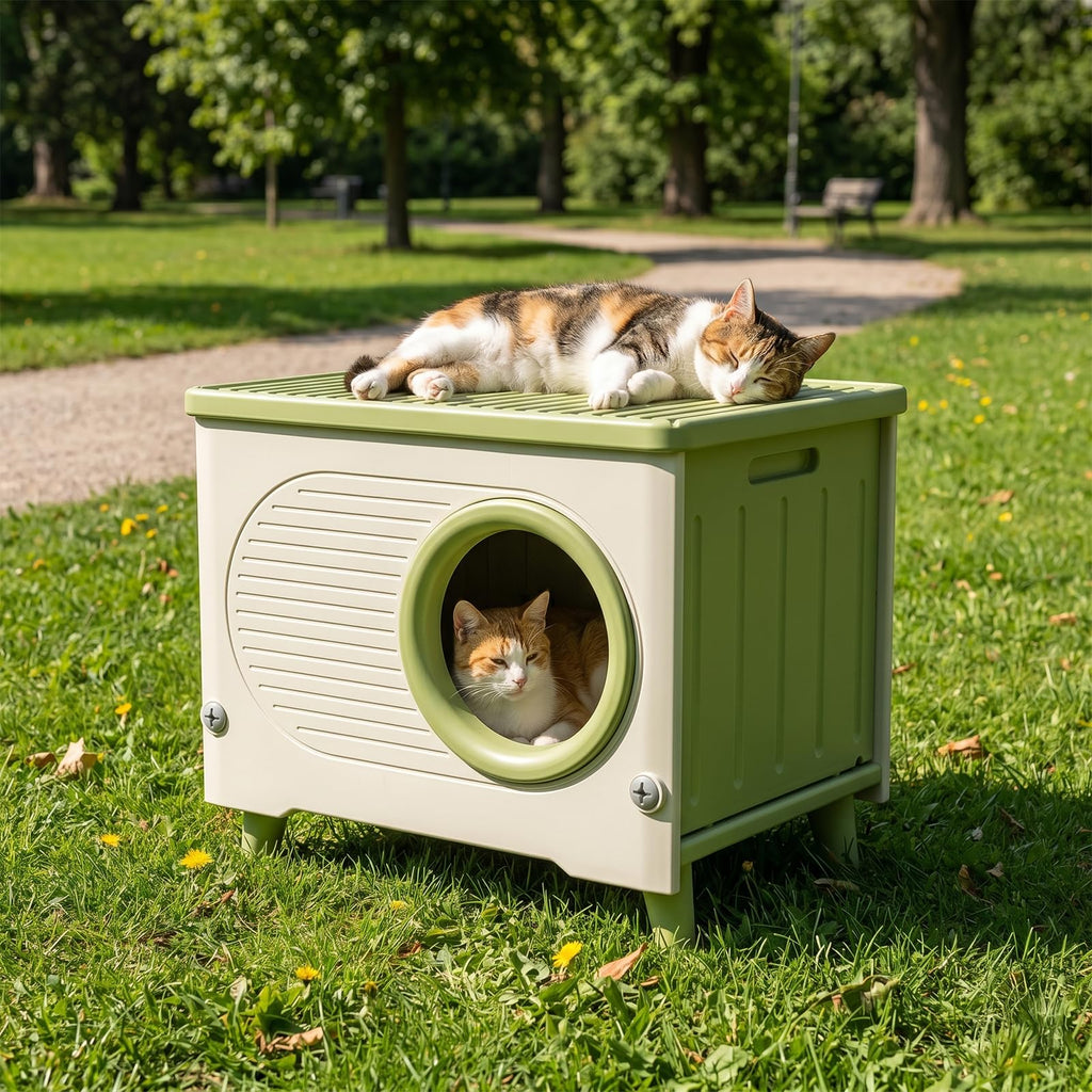 Extra Large Insulated Plastic Cat House with Escape Door X51803