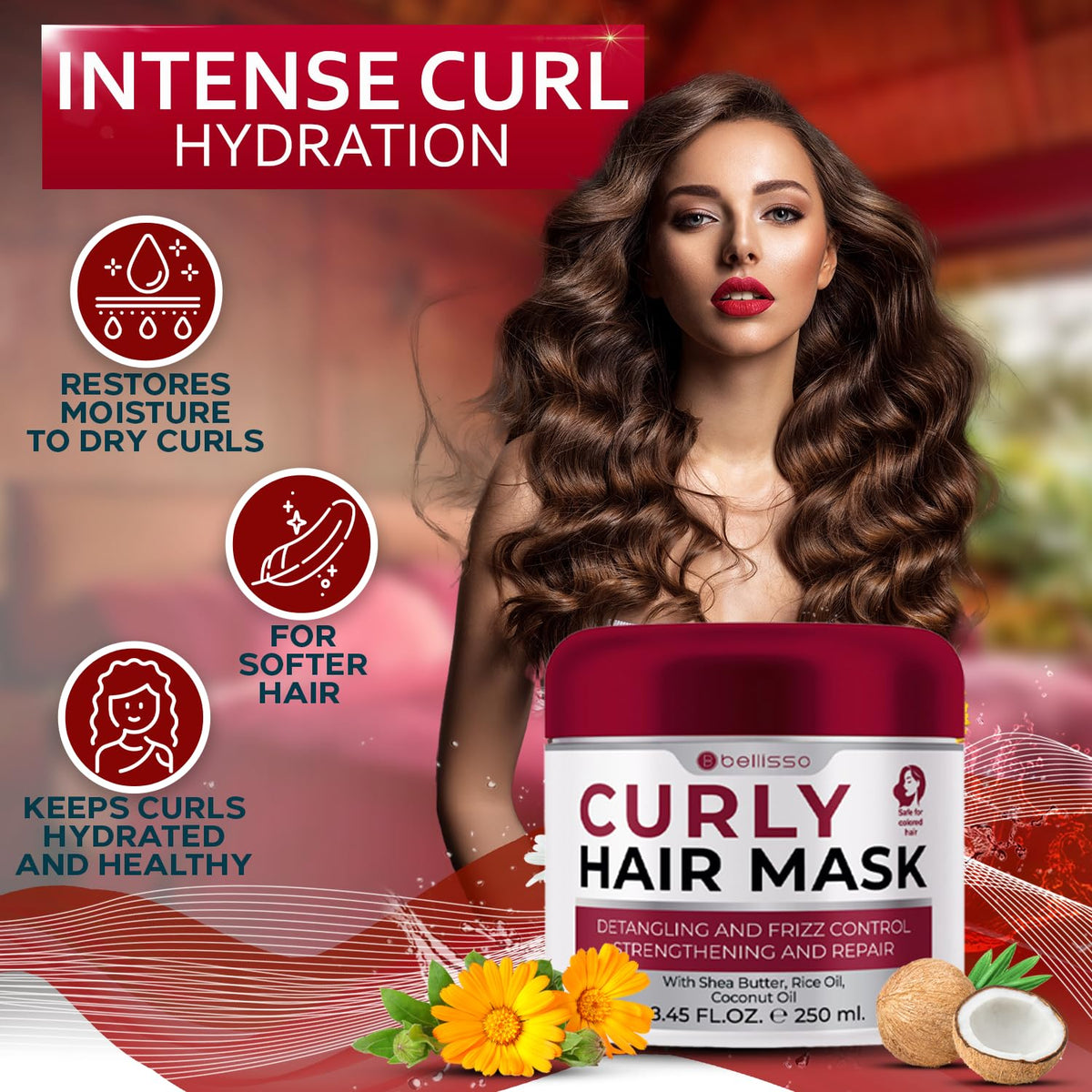 Curly Hair Shampoo and Conditioner Set and Mask V79635