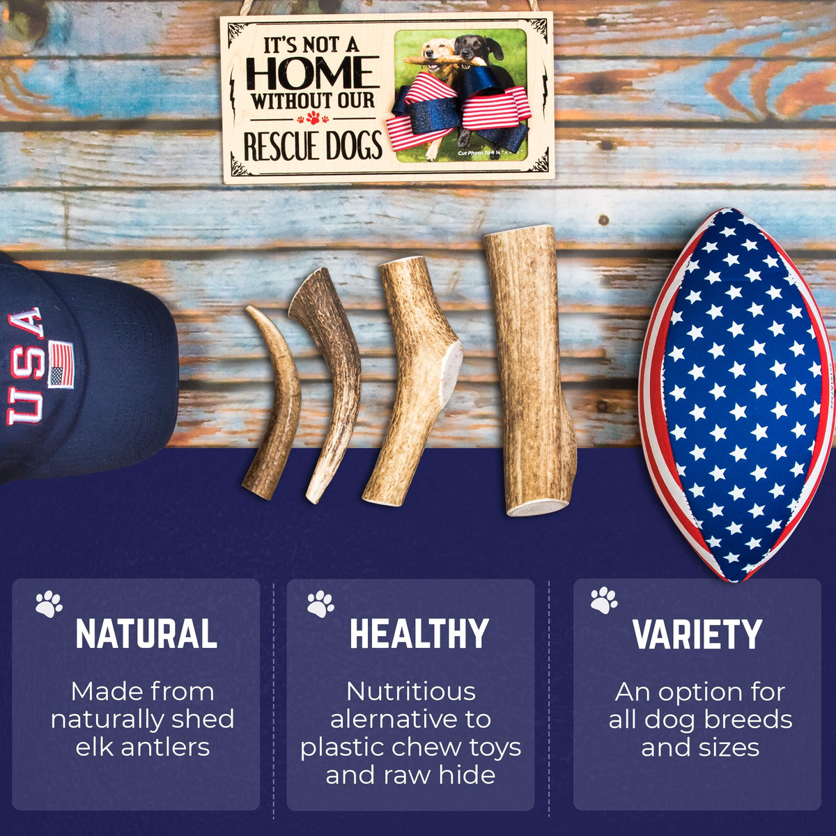 Whole Elk Antlers for Dogs Jumbo W30810