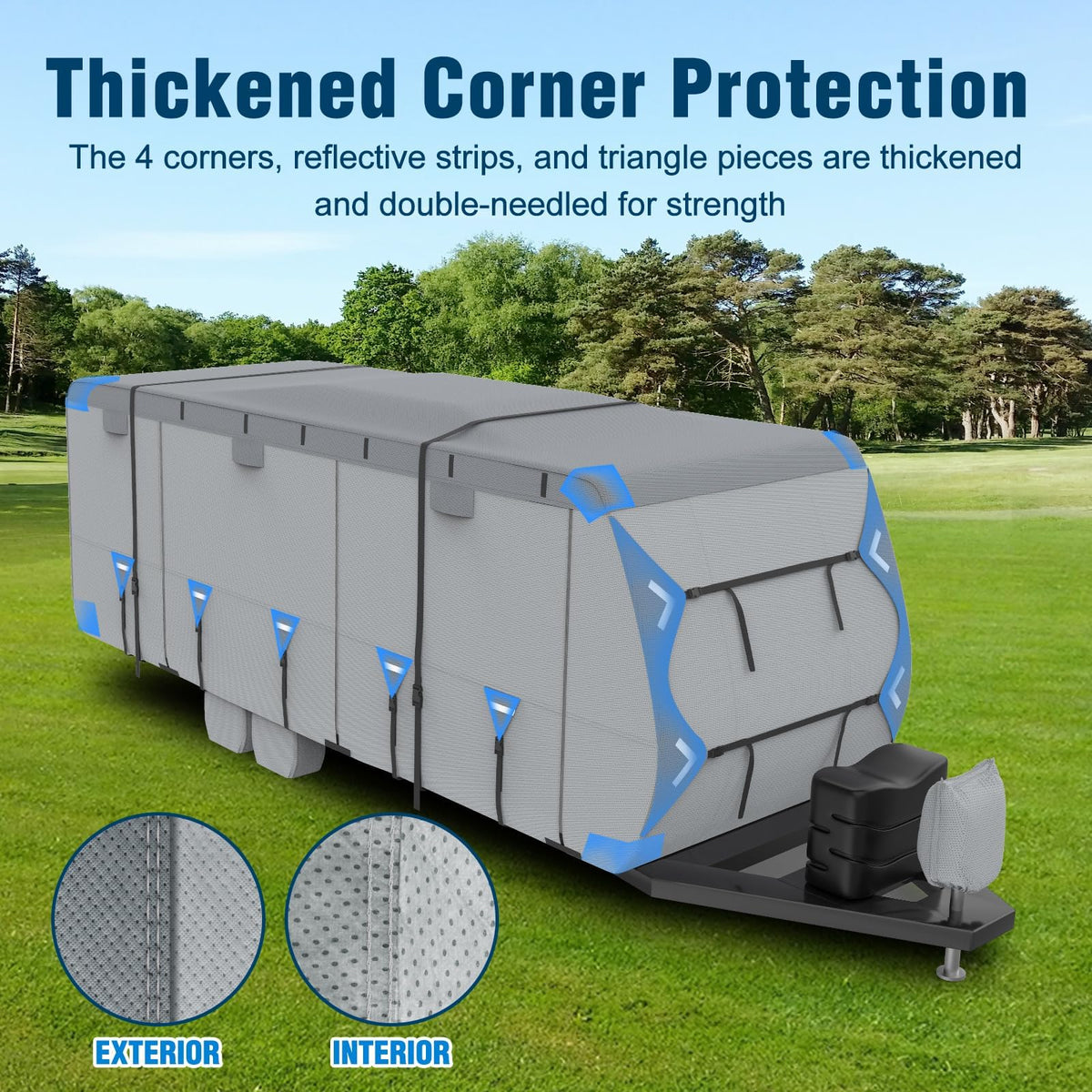 16-18ft Heavy Duty Waterproof RV Cover with Tire Cover J5706