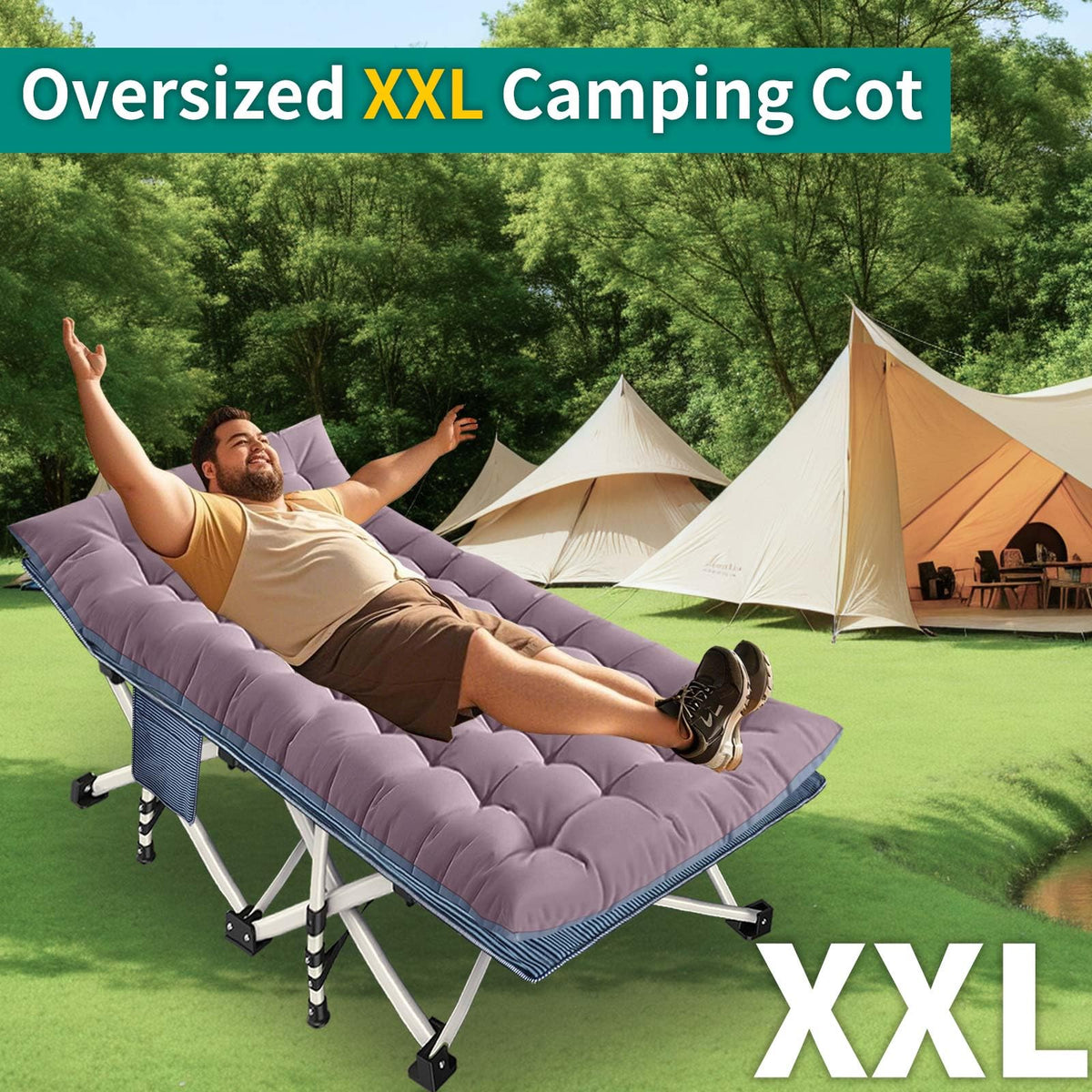 32" XXL Camping Cot with Mattress Z791232