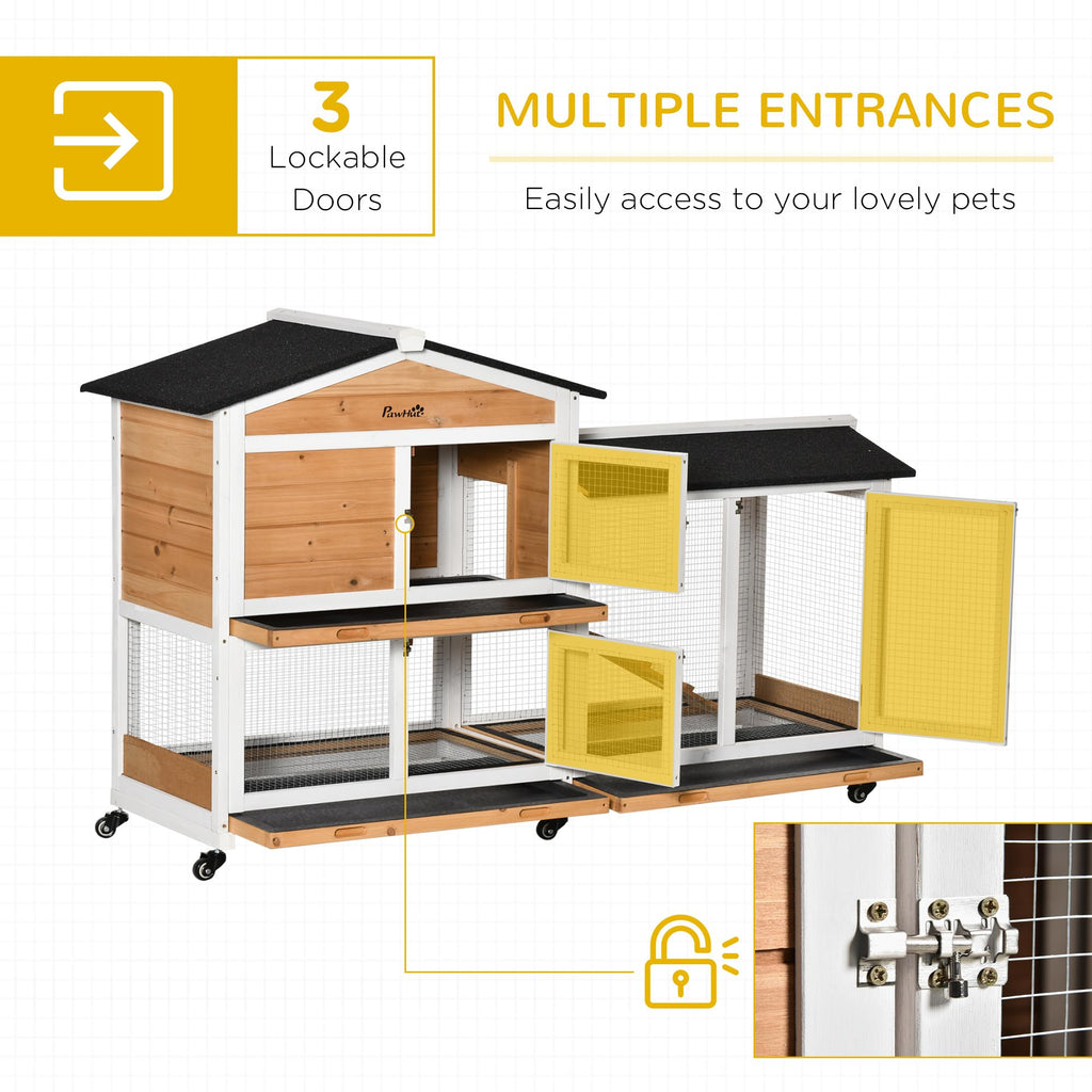 62" Rabbit Hutch with Wheels F4411