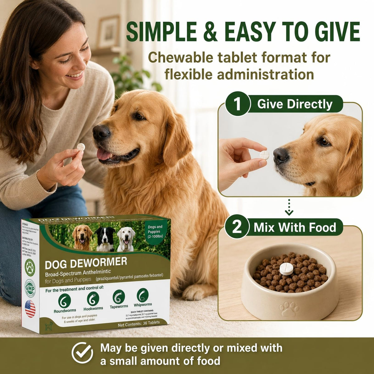 Dog Dewormer 36 Tablets U5030