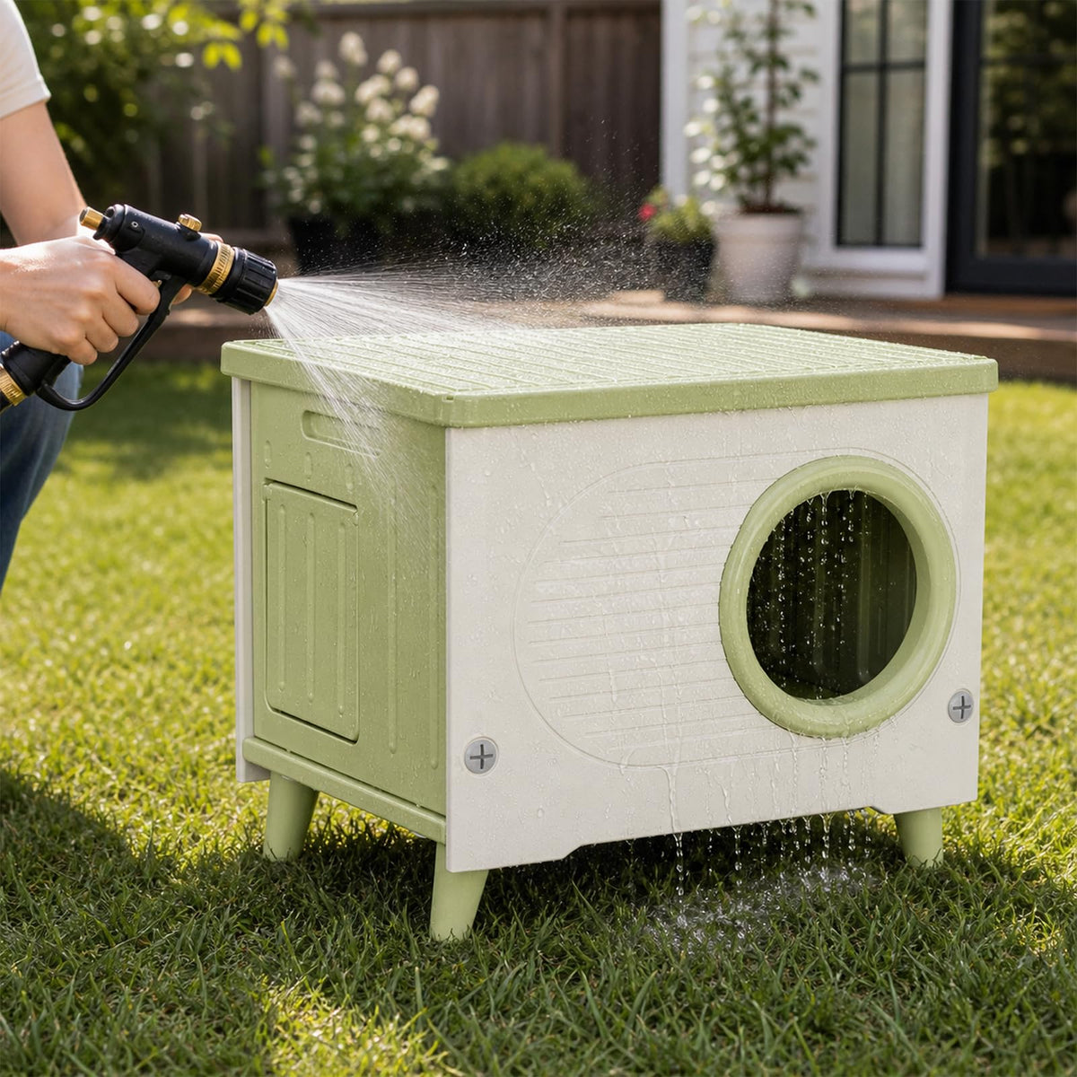 Extra Large Insulated Plastic Cat House with Escape Door X51803