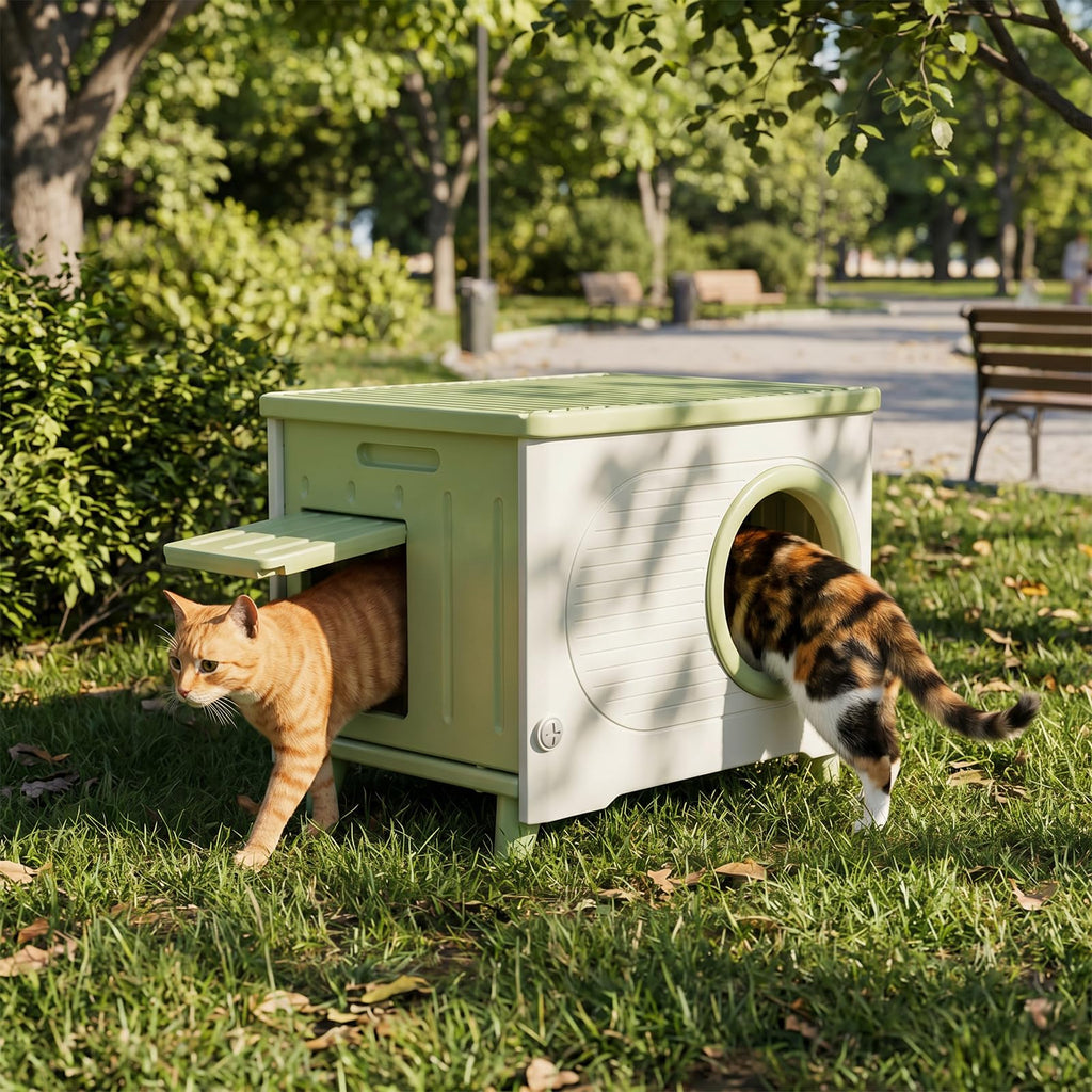 Extra Large Insulated Plastic Cat House with Escape Door X51803