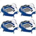 Single Person Inflatable Lounge Tube Chair with Mesh Bottom, Backrest, and Built in Cupholders H55525
