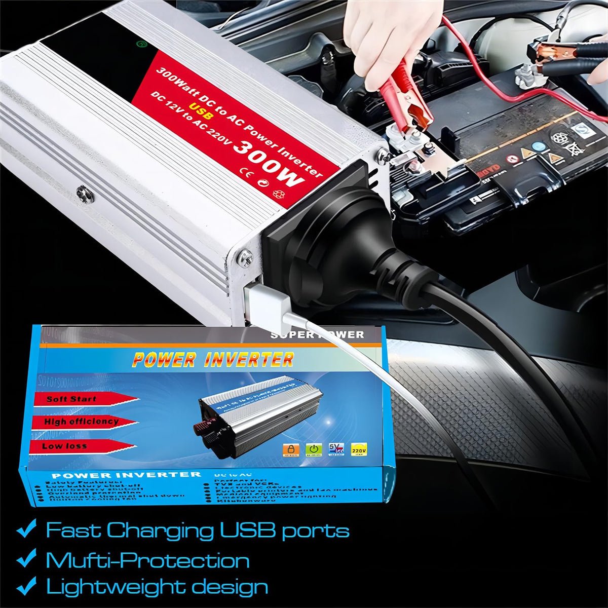 300W Off-Grid Solar Inverter Kit with 30A PWM Controller H40268